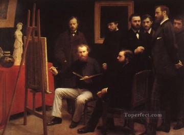バティニョールのアトリエ 1870年 アンリ・ファンタン・ラトゥール Oil Paintings